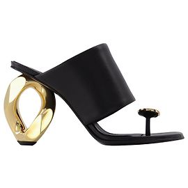 JW Anderson Sandales Diamant en Cuir Noir Noir