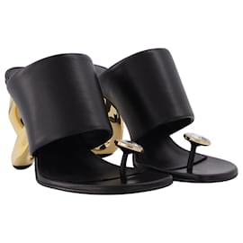 JW Anderson-Diamond Sandals in Black Leather-Black