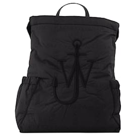 JW Anderson-Drawstring Anchor Backpack in Black Synthetic-Black