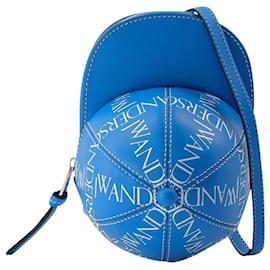 JW Anderson-Midi Cap Bag in Blue Leather-Blue