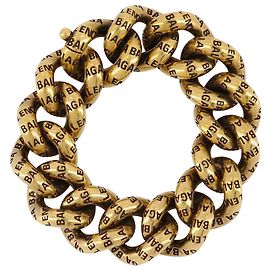 Balenciaga Bracciale con logo in ottone dorato D'oro Metallico