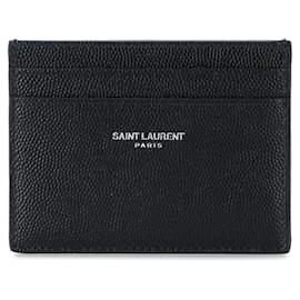 Saint Laurent-Saint Laurent Logo-print card holder-Black