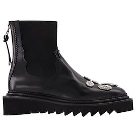 AJ1228 Botins - Toga Pulla - Couro - Preto Preto
