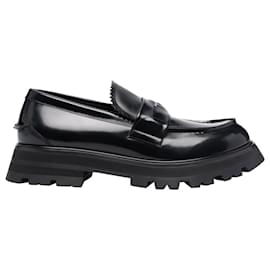 Alexander Mcqueen-Alexander McQueen Mocassins en cuir à semelle crantée-Black
