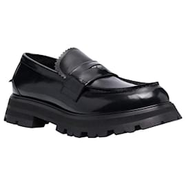 Alexander Mcqueen-Alexander McQueen Mocassins en cuir à semelle crantée-Black