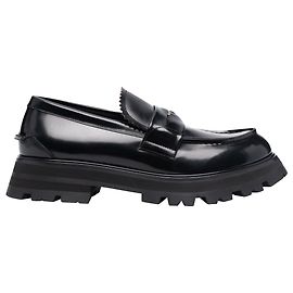 Alexander McQueen Mocassins en cuir à semelle crantée Noir