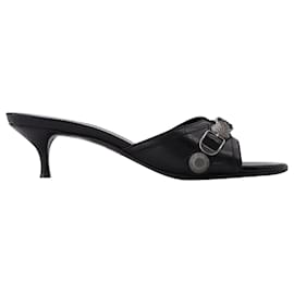 Balenciaga-Cagole Sandal M50   in black leather-Black