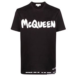 Alexander Mcqueen Alexander Mc Queen camiseta negra con estampado del logo Negro