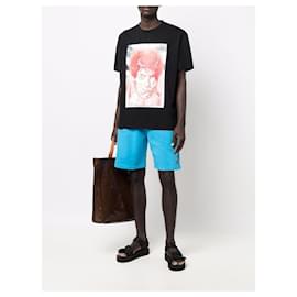 Kenzo-Kenzo Bermuda shorts with logo patch-Blue