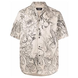 Dsquared2 camisa con estampado gráfico Beige