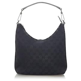 Gucci-GG Canvas Shoulder Bag-Black
