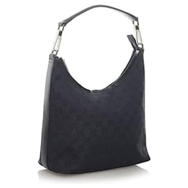 Gucci-GG Canvas Shoulder Bag-Black