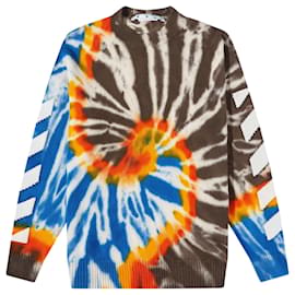 Off White Off-White - Pull en maille Tie & Dye Multicolore