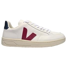 Veja-V-12 Sneakers in White and Blue Leather-Multiple colors
