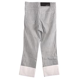 Loewe-Loewe Striped Fisherman Jeans in Black Linen-Grey