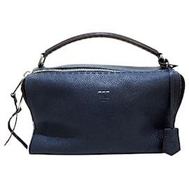 Fendi-Fendi Bleu Selleria Lei Cartable en cuir-Bleu,Bleu foncé