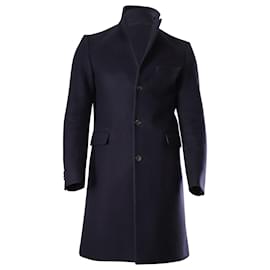 Acne-Acne Studios Classic Coat in Navy Blue Wool-Blue,Navy blue