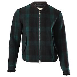 Dries Van Noten Plaid Print Jacket in Green Wool Green