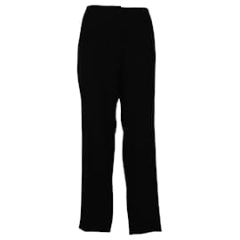 Armani-Classic Blask Striped Office Pants-Black