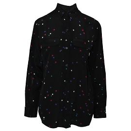 Equipment Schwarzes Seidenhemd mit buntem Sternendruck Andere