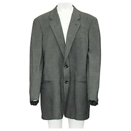 Armani-Dark Grey Textured Blazer-Grey