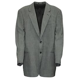 Armani-Dark Grey Textured Blazer-Grey