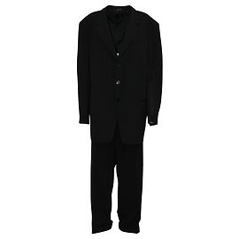 Schwarzer strukturierter Armani Collezioni x Syd Jerome Anzug Schwarz
