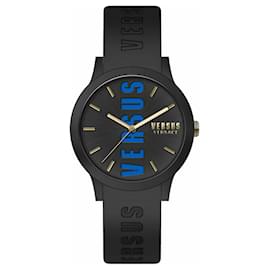 Versus Versace-Versus Versace Barbes Silicone Strap Watch-Black