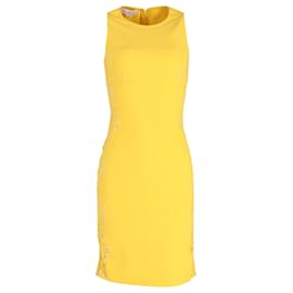 Stella Mc Cartney-Stella McCartney Figurbetontes Kleid mit Spitzenbesatz aus gelber Baumwolle-Gelb
