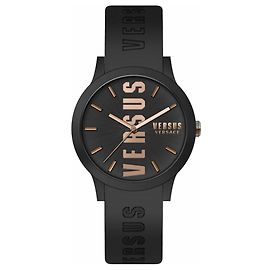 Versus Versace Barbes Silicone Strap Watch Black