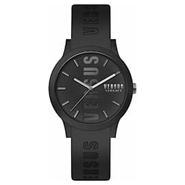 Versus Versace-Versus Versace Barbes Silicone Strap Watch-Black