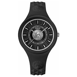 Versus Versace Fire Island Lion Strap Watch Black
