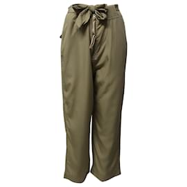 Acne-Acne Studios Belted Wide Leg Pants in Green Lyocell -Green
