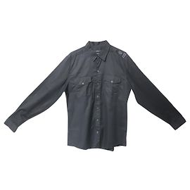 Camicia Gucci Slim Fit manica lunga con bottoni sul davanti in cotone nero Nero