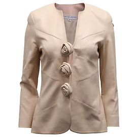 Jaqueta Carolina Herrera Rose em couro rosa Rosa