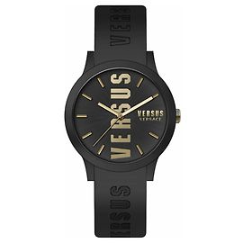 Reloj con correa de silicona Versus Versace Barbes Negro