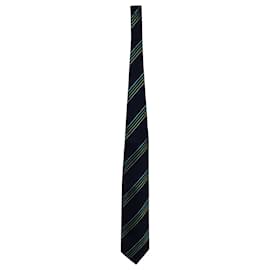 Balmain-Balmain Cravate à Rayures Texturées en Soie Multicolore-Autre