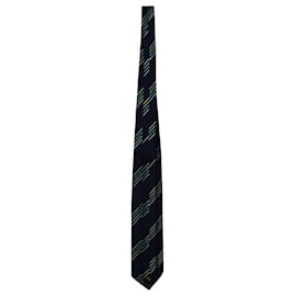 Balmain-Balmain Cravate à Rayures Texturées en Soie Multicolore-Autre
