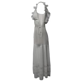 Zimmermann-Zimmermann Flutter Lace Dress en soie blanc perle-Blanc