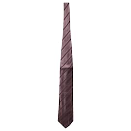 Ermenegildo Zegna-Ermenegildo Zegna Striped Tie in Pink Silk-Pink