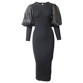 Totême Toteme Vignola Kleid aus schwarzem Viskose Schwarz