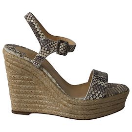 Espadrillas con zeppa Christian Louboutin Spachica in canapa multicolor Multicolore