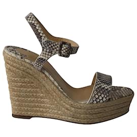 Christian Louboutin-Christian Louboutin Spachica Wedge Espadrilles in Multicolor Hemp-Multiple colors