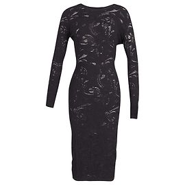 Versace Bodycon-Spitzenstrickkleid aus schwarzer Viskose Schwarz