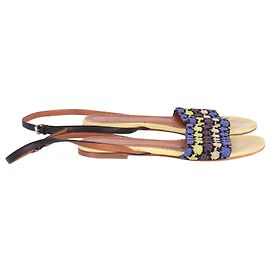 Missoni Espadrille Flat Sandals in Multicolor Print Leather Other