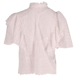 Isabel Marant-Isabel Marant Tizaina Broderie Anglaise Blouse in White Cotton-White
