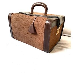 Christian Dior Monogram Leather Vanity Bag Brown Brown