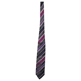 Etro-Etro Gestreifte Krawatte aus mehrfarbiger Seide-Andere
