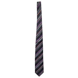 Versace Striped Tie in Multicolor Silk  Other