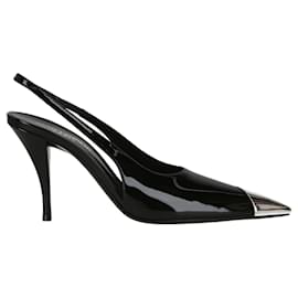 Saint Laurent-Vesper Slingback Patent Pumps-Black